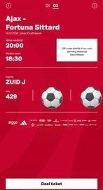 AJAX - FORTUNA SITTARD | ZUID 2 | 1 KAART BOVEN DE F-SIDE, Eén persoon