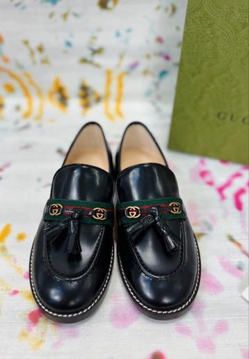 Gucci zwart lederen loafers schoenen uniseks maat 30 NIEUW beschikbaar voor biedingen