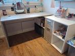 Hoekbureau betonlook met wit - Goede staat!, Huis en Inrichting, Bureaus, Ophalen, Zo goed als nieuw, Bureau