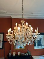 Antieke grote volle kroonluchter, Huis en Inrichting, Lampen | Kroonluchters, Ophalen, Gebruikt, Glas