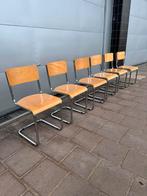 Set van 6 vintage buisframe stoelen Tubax Mertens Gispen, Ophalen, Gebruikt, Metaal, Vijf, Zes of meer stoelen