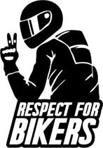 autosticker respect for bikers zwart 15 cm, Ophalen of Verzenden