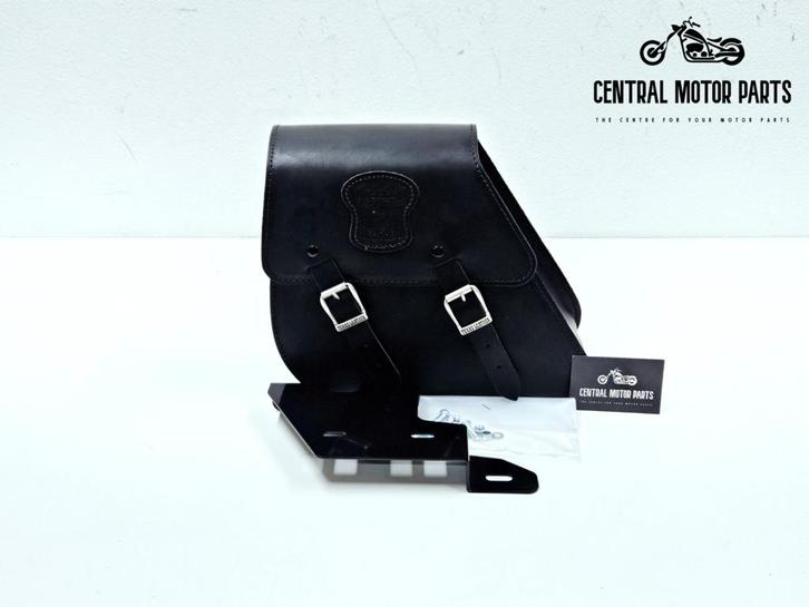 Zwart lederen Swingarm Tas + hardware Dyna 1991-2017, Motoren, Onderdelen | Harley-Davidson, Nieuw, Ophalen of Verzenden