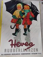 Reclame affiche HEVEA rubberlaarzen., Ophalen of Verzenden, Zo goed als nieuw, Rechthoekig Staand