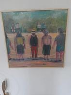 Schilderij: Jeu de boules spelers in het park, Antiek en Kunst, Ophalen of Verzenden