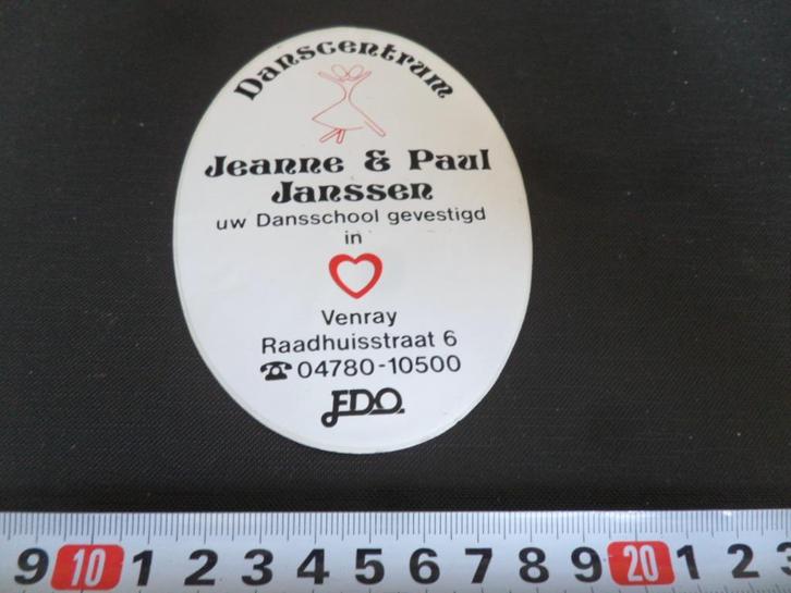 sticker venray danscentrum jeanne & paul janssen, Verzamelen, Stickers, Zo goed als nieuw, Bedrijf of Vereniging, Ophalen