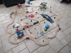 Prachtige uitgebreide houten treinbaan met autobaan, Ophalen of Verzenden, Zo goed als nieuw