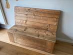 Steigerhouten bank met klep, Tuin en Terras, Ophalen, Gebruikt, Hout