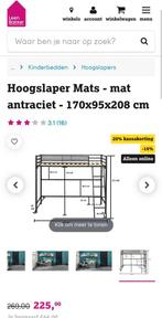 Hoogslaper Mats antraciet, Ophalen, Eenpersoons, Zo goed als nieuw, 90 cm