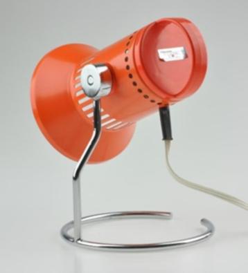 Zeldzame oranje tafellamp design van Chirana uit jaren 80 beschikbaar voor biedingen