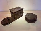 Indonesisch houtsnijwerk: 2 kistjes, Ophalen of Verzenden