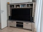 TV-meubel (gratis bovenkast) - optie: salontafel/vitrinekast, Ophalen, 150 tot 200 cm, Eikenhout, Zo goed als nieuw