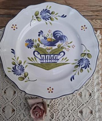 Vintage KG Luneville Chanteclerc blue diner bord met haan beschikbaar voor biedingen