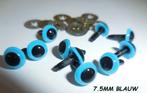 x4 Nieuw Veiligheidsoogjes Blauw 7.5mm, Ophalen of Verzenden, Nieuw, Breien of Haken, Overige typen