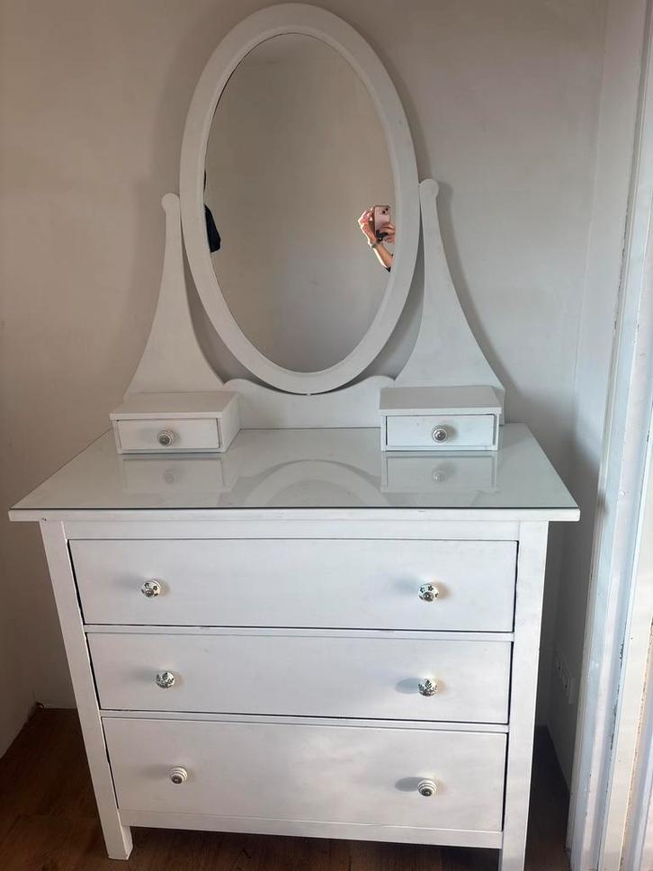 IKEA Hermes Toiletkast - Opknapper!, Huis en Inrichting, Tafels | Kaptafels, Gebruikt, Minder dan 100 cm, Minder dan 50 cm, Hout