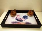 Dienblad met twee losse kippentjes, Huis en Inrichting, Woonaccessoires | Dienbladen, Ophalen of Verzenden