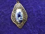 Zilver hangertje met ovaal delfts blauwe steen, Ophalen of Verzenden, Zo goed als nieuw, Zilver, Overige voorstellingen
