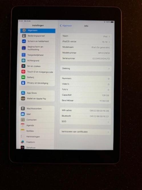 iPad 5e generatie 128gb mei 2018, Computers en Software, Apple iPads, Zo goed als nieuw, Apple iPad, Wi-Fi, 10 inch, 128 GB, Grijs