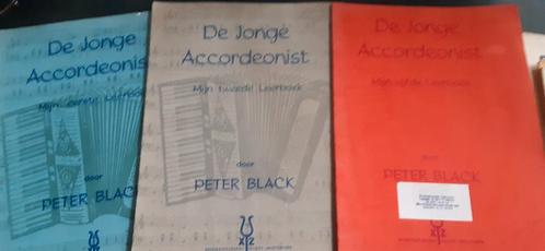 De jonge Accordeonist  lesboeken 1 en 2 en 5 van Peter Black, Muziek en Instrumenten, Bladmuziek, Gebruikt, Les of Cursus, Accordeon