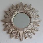 Vintage zonnespiegel kleur goud/messing, 18 cm. doorsnee, Minder dan 50 cm, Rond, Ophalen of Verzenden, Zo goed als nieuw