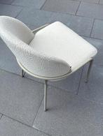 6x SKLUM Grolet eetkamerstoelen – bouclé wit – comfortabel, Ophalen, Gebruikt, Wit, Stof