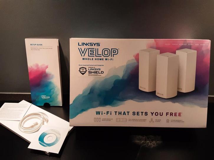 Linksys Velop WiFi Versterker- 3 units, Computers en Software, Routers en Modems, Zo goed als nieuw, Router, Ophalen of Verzenden