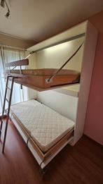 2 enkele opklapbedden in kastmeubel, Huis en Inrichting, 90 cm, Wit, Tweepersoons, Ophalen of Verzenden
