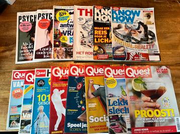Diverse tijdschriften; Quest, Psychologie, Know How beschikbaar voor biedingen
