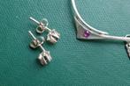 Zilveren ketting en oorbellen met robijn, Verzenden, Nieuw, Zilver, Overige materialen