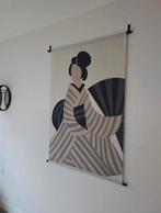 Japandi Wanddoek met Geisha Print 105 cm x 136 cm, Ophalen of Verzenden, Zo goed als nieuw
