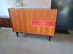 Vintage buffetkast / highboard, Huis en Inrichting, Kasten | Dressoirs, 100 tot 150 cm, Glas, Ophalen of Verzenden, Zo goed als nieuw