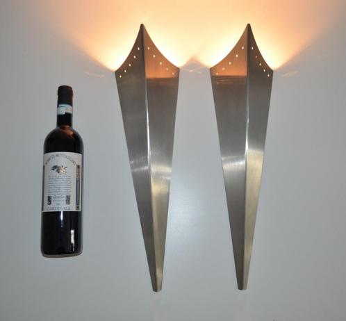 Set Vintage Space-Age Dutch designlampen - Hala Zeist 1970, Huis en Inrichting, Lampen | Wandlampen, Gebruikt, Metaal, Ophalen of Verzenden