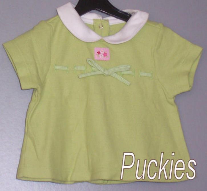 Groen Gymboree shirt maat 50/56 *NIEUW* (9628) a, Kinderen en Baby's, Babykleding | Maat 50, Nieuw, Meisje, Shirtje of Longsleeve