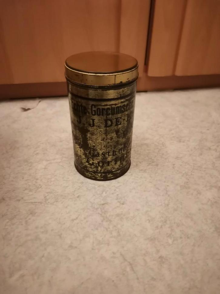 Vintage J.J. DE Koffiebus, Verzamelen, Blikken, Gebruikt, Koffie, Douwe Egberts, Ophalen of Verzenden