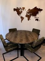 ronde houtentafel, Huis en Inrichting, Tafels | Eettafels, 100 tot 150 cm, 100 tot 150 cm, Rond, Zo goed als nieuw