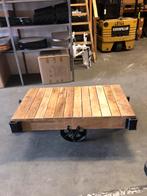 Salontafel massief mango hout met gietijzeren frame, Ophalen, ., 100 tot 150 cm, .