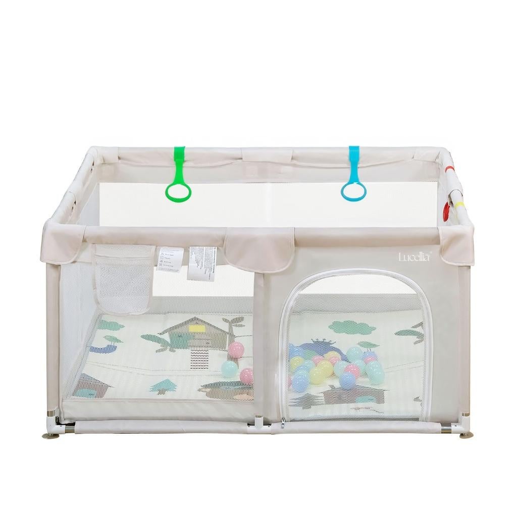 Lucellia grondbox baby 120x120 beige, Ophalen of Verzenden, Zo goed als nieuw, Vierkant, Boxkleed