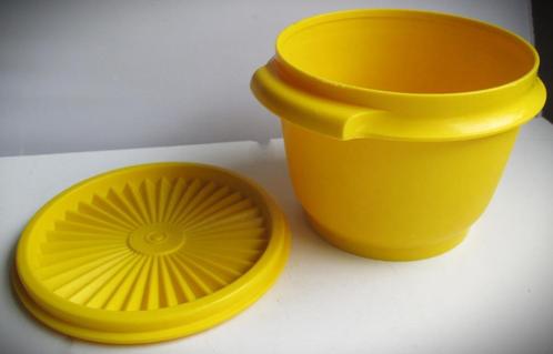 Tupperware zonnedeksel bewaarbox~Bewaarbak~Geel~Opslag, Huis en Inrichting, Keuken | Tupperware, Gebruikt, Overige typen, Geel