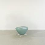 1x Leolux Caruzzo Voetenbank Turquoise Leer - Chroom, Minder dan 75 cm, Ophalen of Verzenden, Zo goed als nieuw, Metaal
