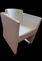 4 leren design eetkamerstoelen - Wit, Huis en Inrichting, Ophalen, Zo goed als nieuw, Wit, Leer