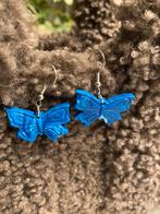 Vlinder oorbellen, Nieuw, Overige materialen, Blauw, Hangers