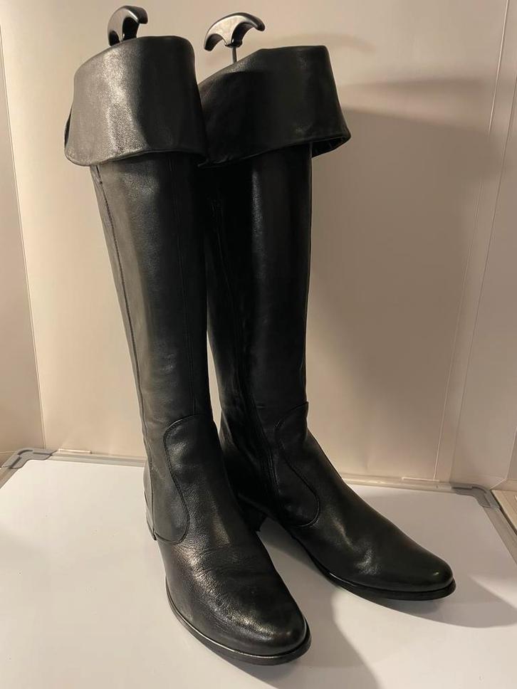 Cypres Over Knee  Black Leather Vintage Equestrian boots 39, Kleding | Dames, Schoenen, Zo goed als nieuw, Hoge laarzen, Zwart
