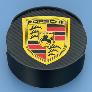 8x Porsche onderzetters + houder beschikbaar voor biedingen