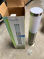 6 stuks: nieuwe rvs buitenlamp,  lucifer 45 cm op sokkel, Tuin en Terras, Buitenverlichting, Ophalen of Verzenden, Nieuw, Rvs