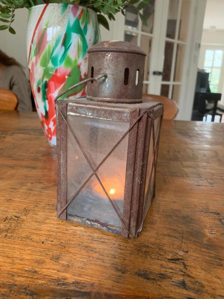 IJzeren stormlantaarn, Antiek en Kunst, Antiek | Lampen, Ophalen of Verzenden