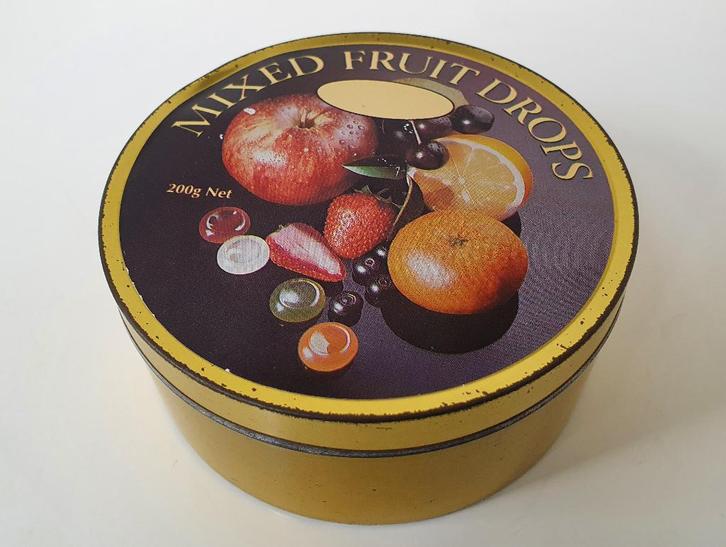 leuk blik/ blikje van Mixed Fruit Drops, lage verzendkosten!, Verzamelen, Blikken, Gebruikt, Overige, Overige merken, Ophalen of Verzenden