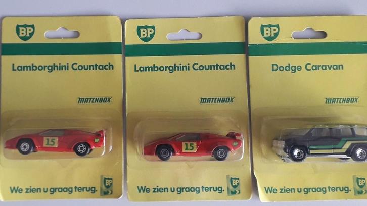 Modelauto: 3 BP Matchbox verzamelobjecten 1987, Verzamelen, Complete verzamelingen en Collecties, Ophalen of Verzenden