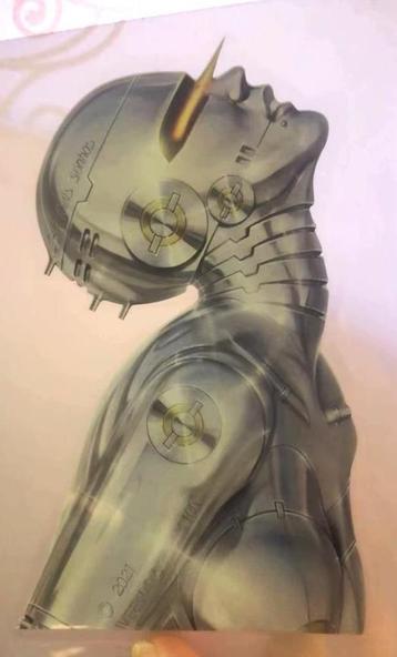 Hajime Sorayama Robot Pin up 1980s Vinyl Sticker beschikbaar voor biedingen