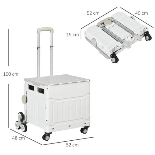 Winkelwagen Winkeltrolley, traploper, inklapbaar. NIEUW, Sieraden, Tassen en Uiterlijk, Koffers, Nieuw, Hard kunststof, Ophalen of Verzenden