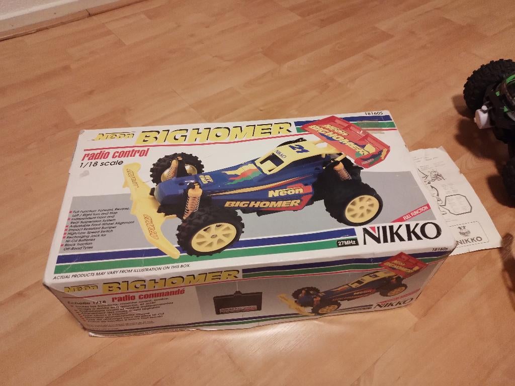 vintage nikko Big Homer 1:18, Hobby en Vrije tijd, Modelbouw | Radiografisch | Auto's, Gebruikt, Auto offroad, Elektro, Overige schalen